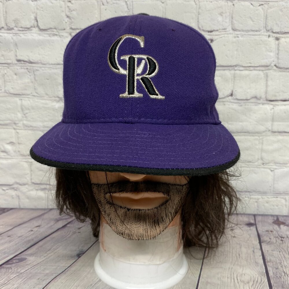 Colorado Rockies Hat Cap Fitted Size 7 1/8 Purple New Era Cool Base On Field MLB